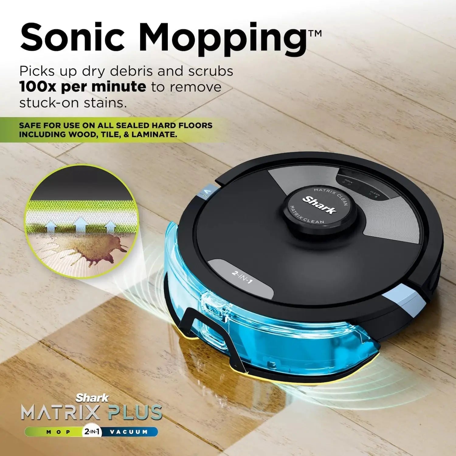 AI Ultra 2in1 Robot Vacuum & Mop with Sonic Mopping, Matrix Clean, Home Mapping, Self Empty Base for Pet Hair, WiFi