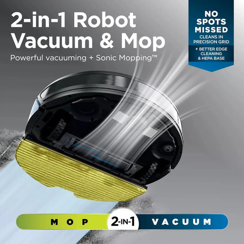 AI Ultra 2in1 Robot Vacuum & Mop with Sonic Mopping, Matrix Clean, Home Mapping, Self Empty Base for Pet Hair, WiFi